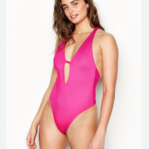 Victoria's Secret Other - Victoria's Secret Coral V-plunge One-piece Size L